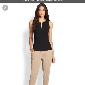 Theory etia peplum top black medium